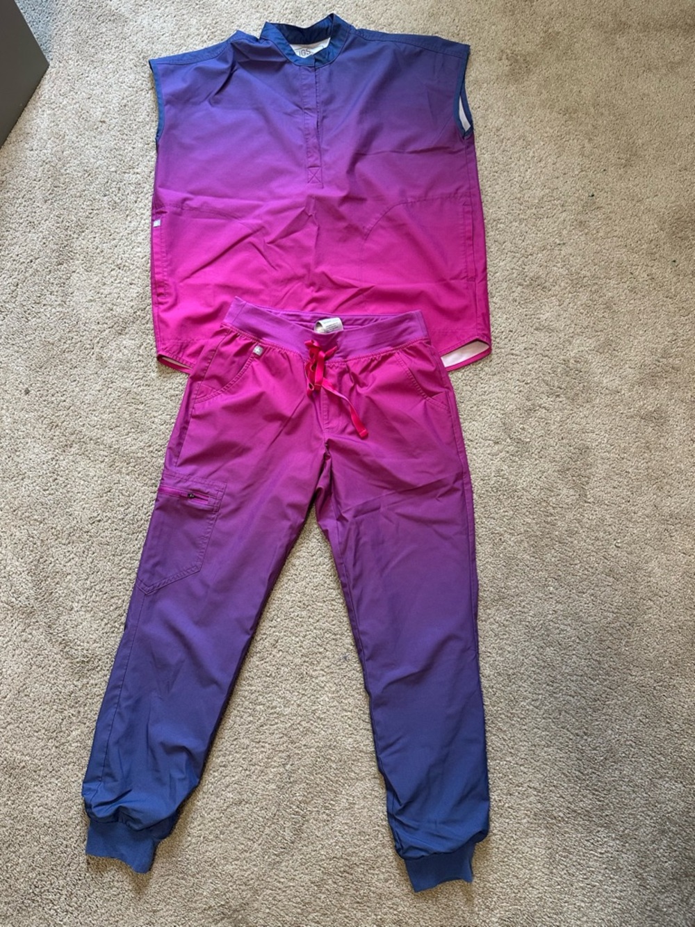Figs Ombré Sunset FreeX Rafaela Top XS and Zamora Pant XSP